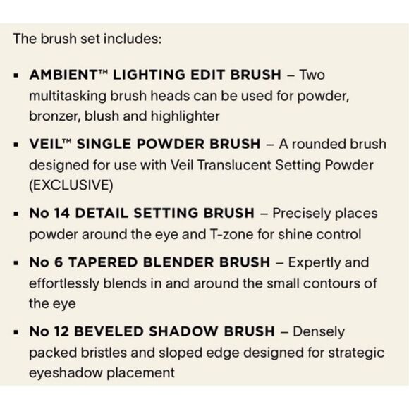 NIB Hourglass Set of 7 Travel Brush Set with Vegan Leather Case - Picture 3 of 13